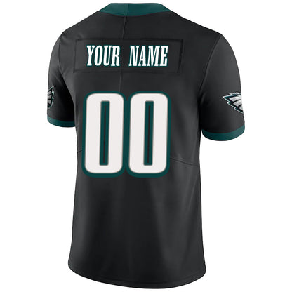 Custom P.Eagles Black Vapor Game Jersey -Stitched American Football Jerseys