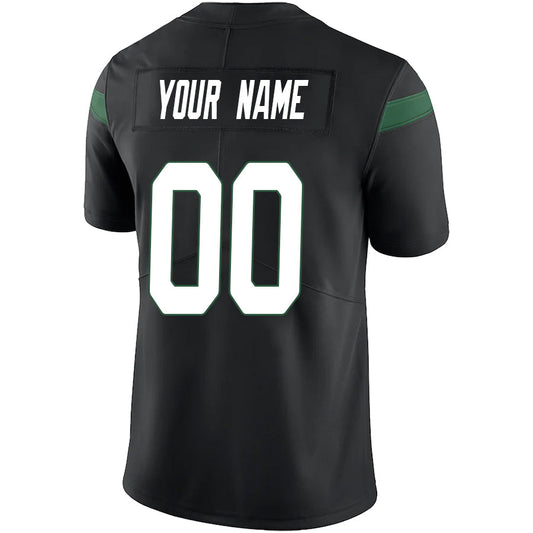 Custom NY.Jets Black Vapor Elite Jersey -Stitched American Football Jerseys