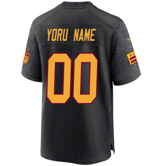 Custom W.Commanders Black Game Football Jersey -Stitched American Jerseys