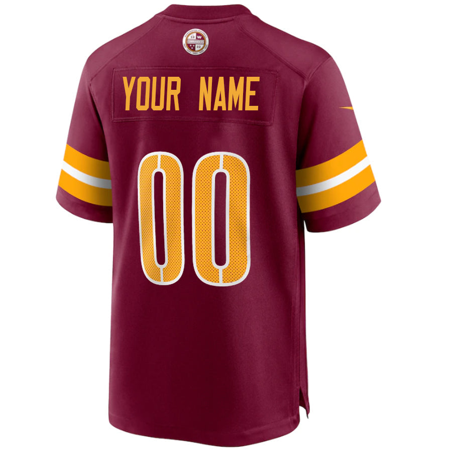 Custom W.Commanders Burgundy Game Football Jersey -Stitched American Jerseys