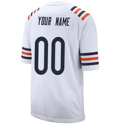 Custom C.Bears White Classic Limited 100th Season Football Jerseys Game Jersey