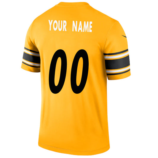 Custom P.Steelers Gold Game Football Jersey -Stitched American Jerseys