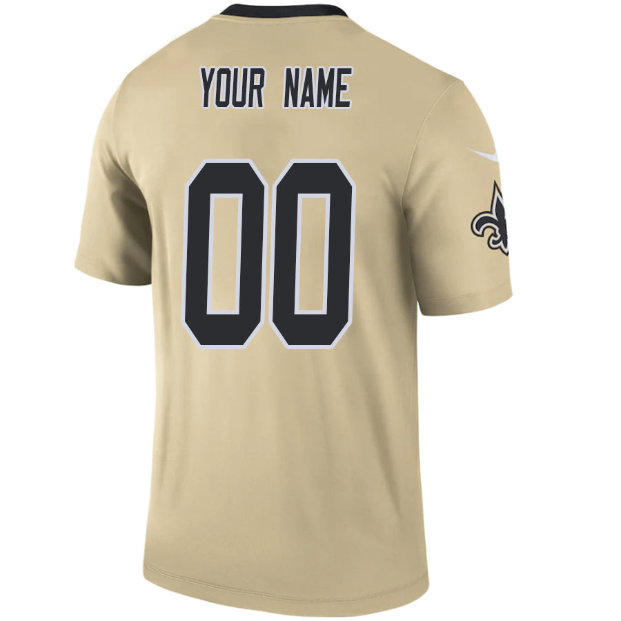 Custom NO.Saints Gold Football Jersey -Stitched American Football Jerseys