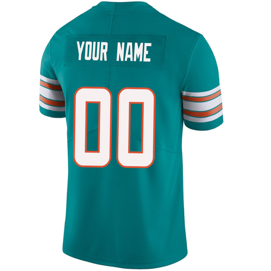 Custom M.Dolphins Green Game Jersey -American Stitched Football Jerseys