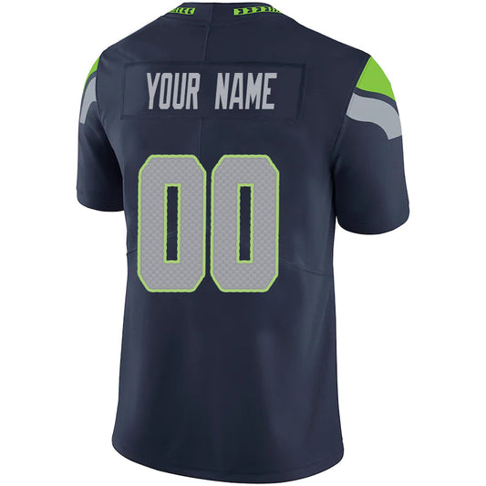 Custom S.Seahawks Navy Game Jersey -Stitched American Football Jerseys