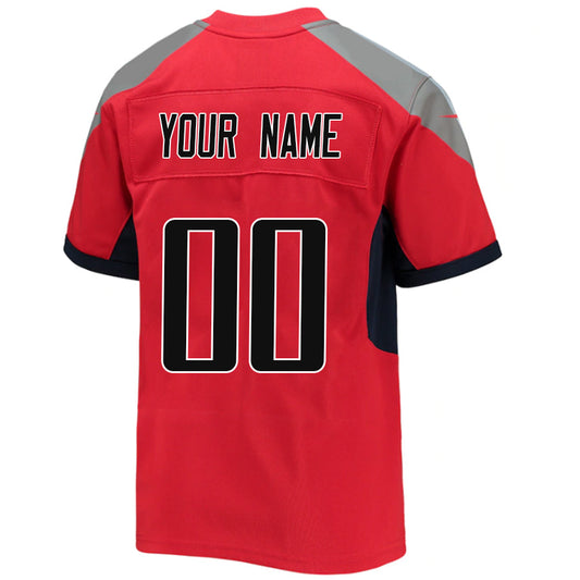 Custom T.Titans Red Game Football Jersey -Stitched American Football Jerseys