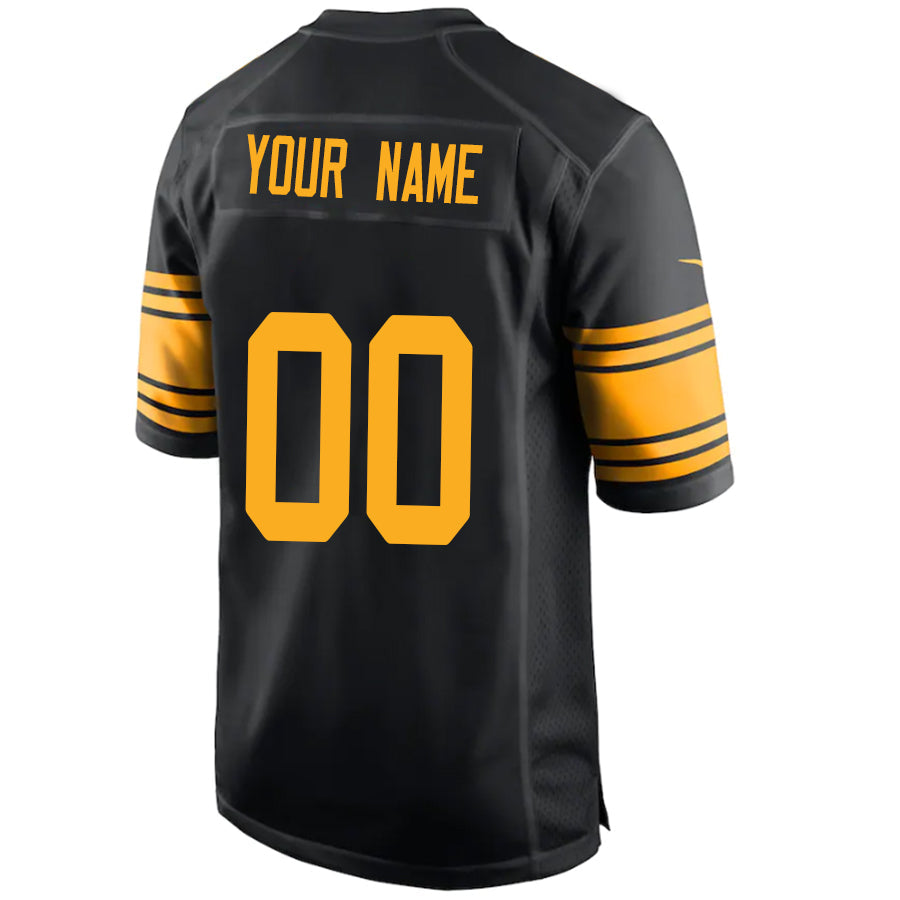 Custom P.Steeler Black Game Football Jerseys -Stitched American Jerseys