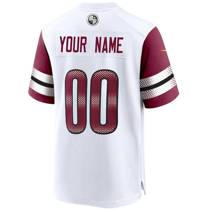 Custom W.Commanders White Vapor Elite Football Jersey -Stitched American Jerseys