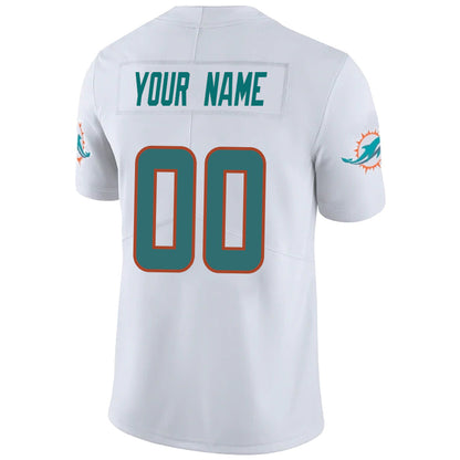 Custom M.Dolphins White Game Jersey -American Stitched Football Jerseys