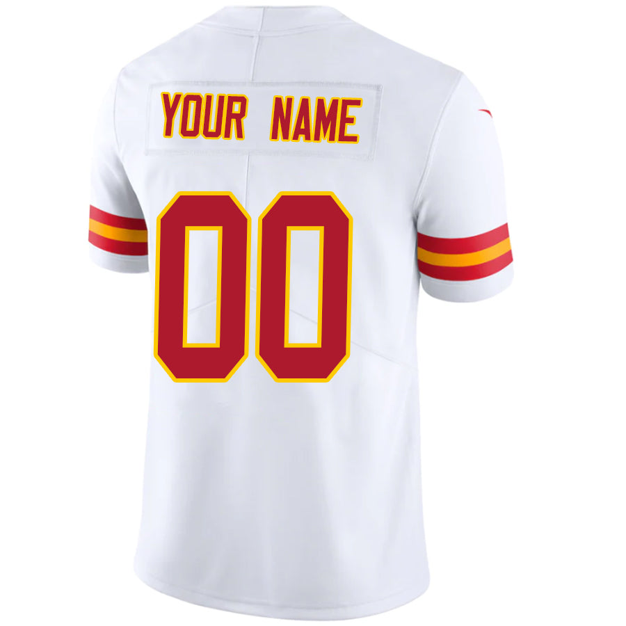 Custom KC.Chiefs White Vapor F.U.S.E. Elite Jersey -American Stitched Football Jerseys