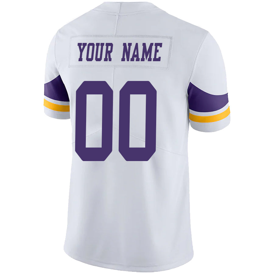 Custom MN.Vikings White Game Jersey -American Stitched Football Jerseys