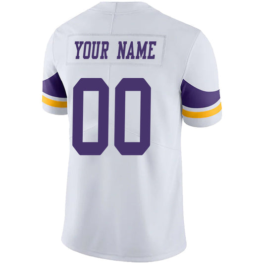 Custom MN.Vikings White Game Jersey -American Stitched Football Jerseys