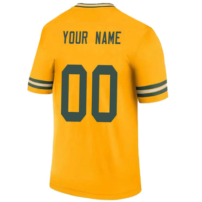 Custom GB.Packer Gold Game Football Jerseys -Stitched American Football Jerseys