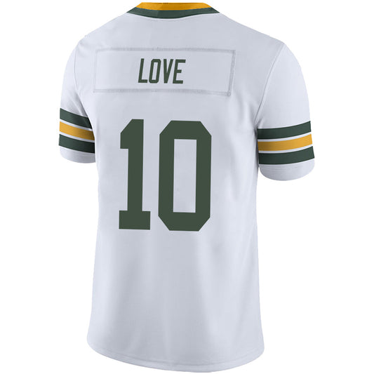 GB.Packer #10  Jordan Love Player White Stitched Game Football Jerseys