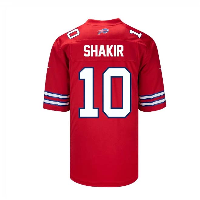 B.Bills #10 Khalil Shakir Player Red Game Jersey -American Stitched Football Jerseys