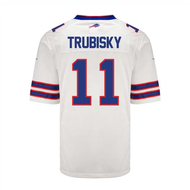 B.Bills #11 Mitchell Trubisky White Player Game Jersey -American Stitched Football Jerseys