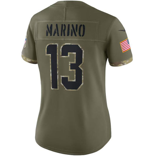 #13 Dan Marino Player M.Dolphins Olive Salute To Service Retired Limited Football Jerseys