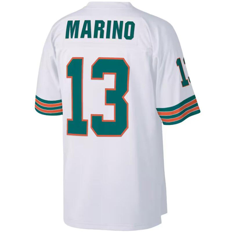 #13 Dan Marino Player M.Dolphins White Mitchell & Ness White Authentic Throwback Retired Football Jerseys