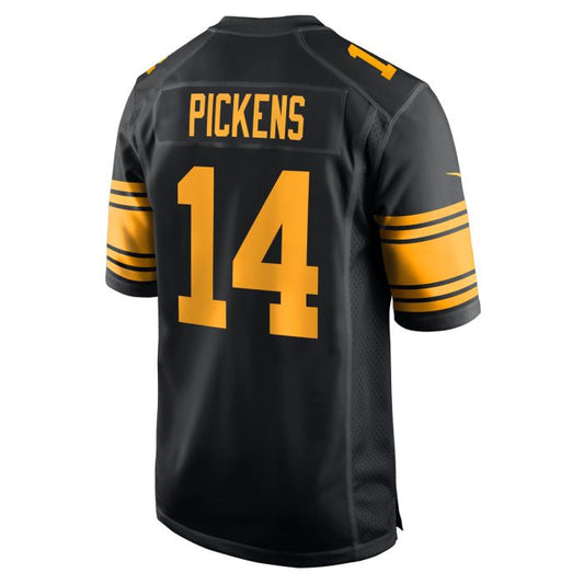 P.Steelers #14 George Pickens Player Replica Color Rush Black Stitched American Football Jerseys