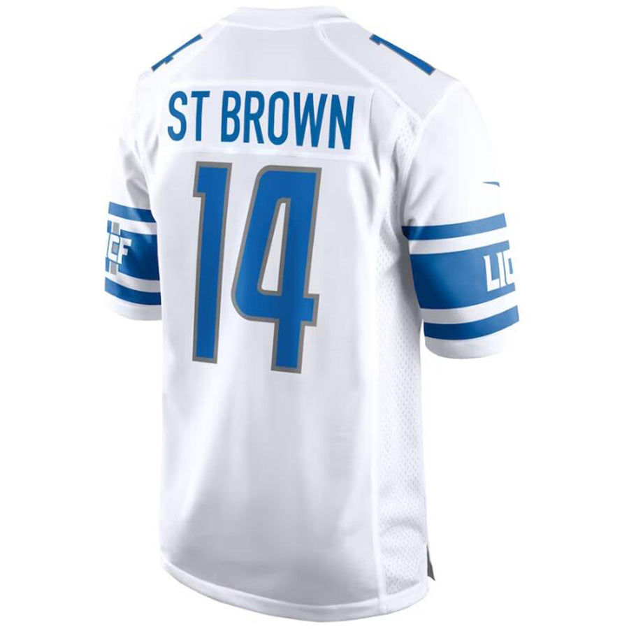 D.Lions #14 Amon-Ra St. Brown Player White Game Stitched Football Jerseys