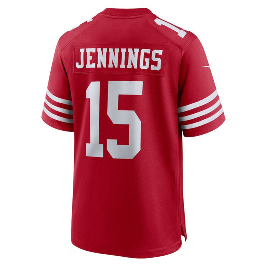 SF.49ers #15 Jauan Jennings Game Player Jersey - Scarlet American Football Jerseys