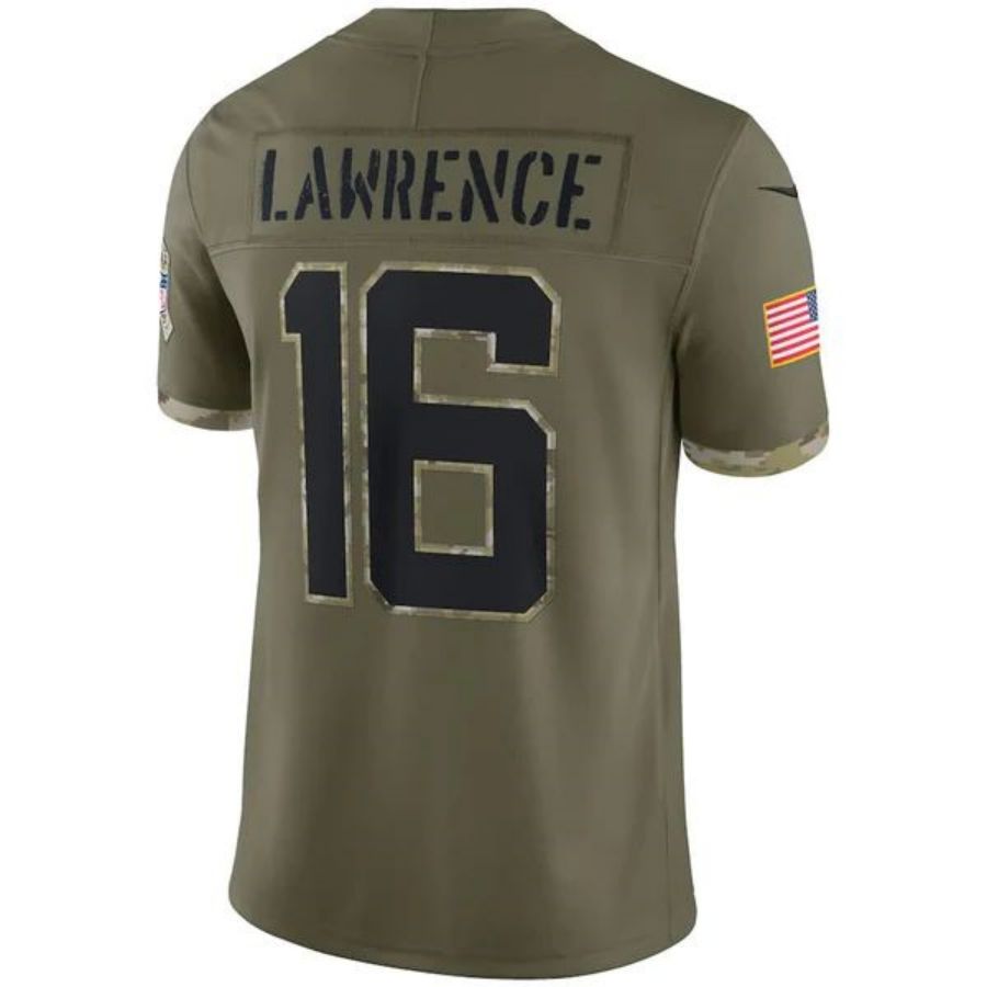 J.Jaguars #16 Trevor Lawrence Player Olive Salute To Service Limited Football Jerseys