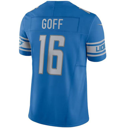 D.Lions #16 Jared Goff Player Blue Vapor F.U.S.E. Limited Stitched Football Jerseys