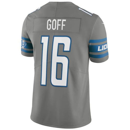 D.Lions #16 Jared Goff  Player Gray Game Stitched Football Jerseys