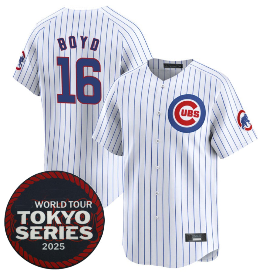 C.Cubs #16 Matthew Boyd Player White 2025 World Tour Tokyo Series Home Stitched Baseball Jerseys