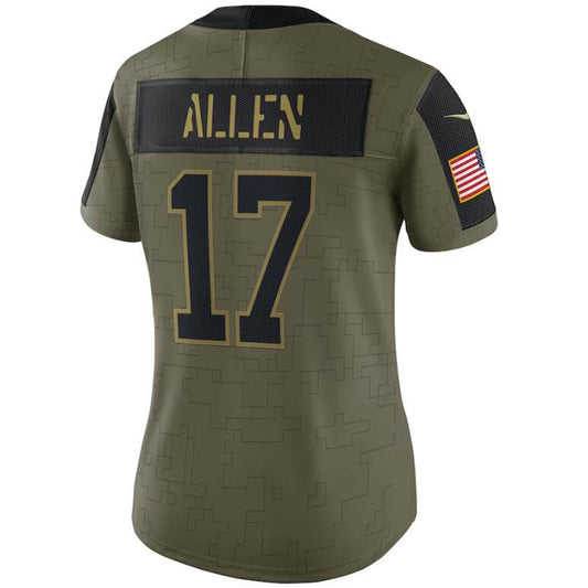 B.Bills #17 Josh Allen Olive Salute To Service Limited Player Football Jerseys