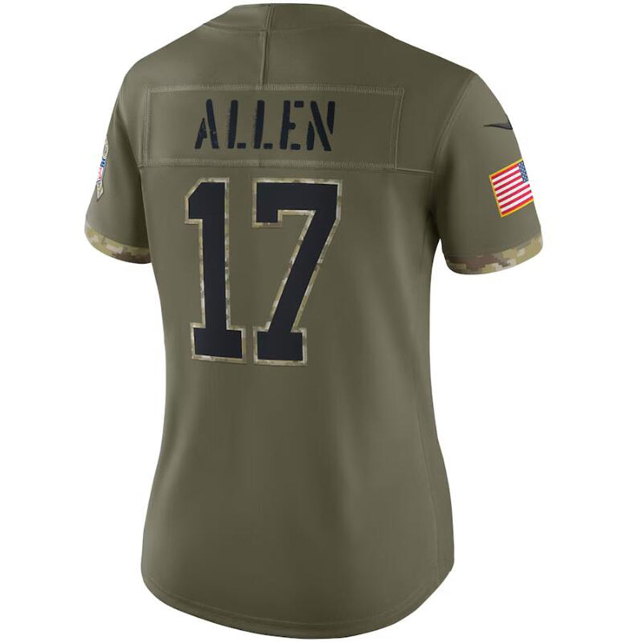 B.Bills #17 Josh Allen Olive Salute To Service Game Limited Player Football Jerseys