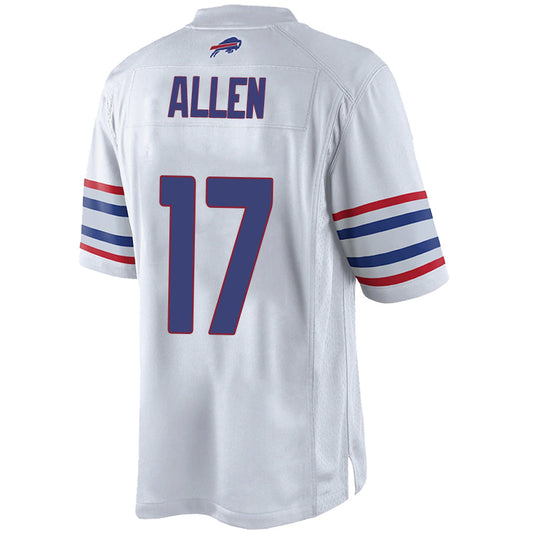 B.Bills #17 Josh Allen White Player Game Jersey American Stitched Football Jerseys