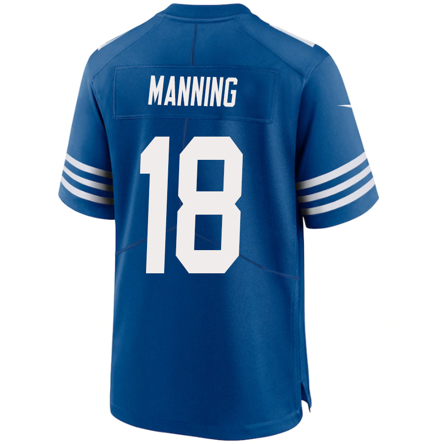 IN.Colts #18 Peyton Manning Player Royal Stitched Game Football Jerseys