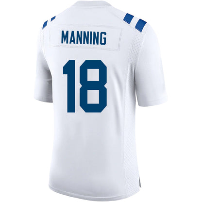 IN.Colts #18 Peyton Manning Player White Game Stitched Football Jerseys