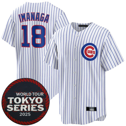 C.Cubs #18 Shōta Imanaga Player White 2025 World Tour Tokyo Series Home Stitched Baseball Jerseys