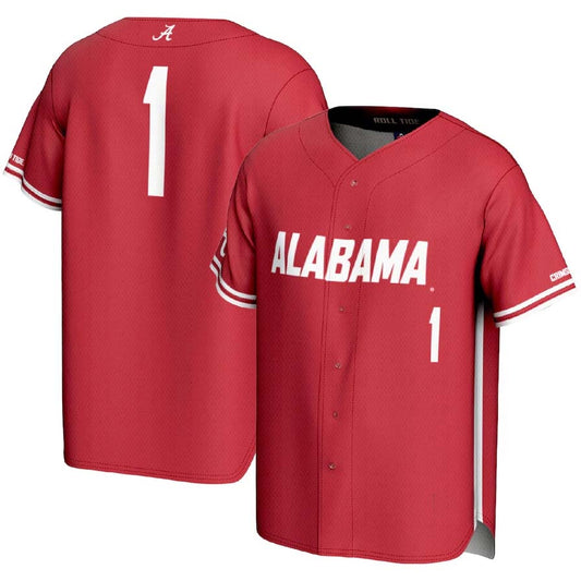 #1 A.Crimson Tide Player GameDay Greats Lightweight Baseball Fashion Jersey - Crimson Stitched American College Jerseys