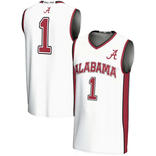 #1 A.Crimson Tide Player Lightweight Basketball Jersey - White Stitched American College Jerseys