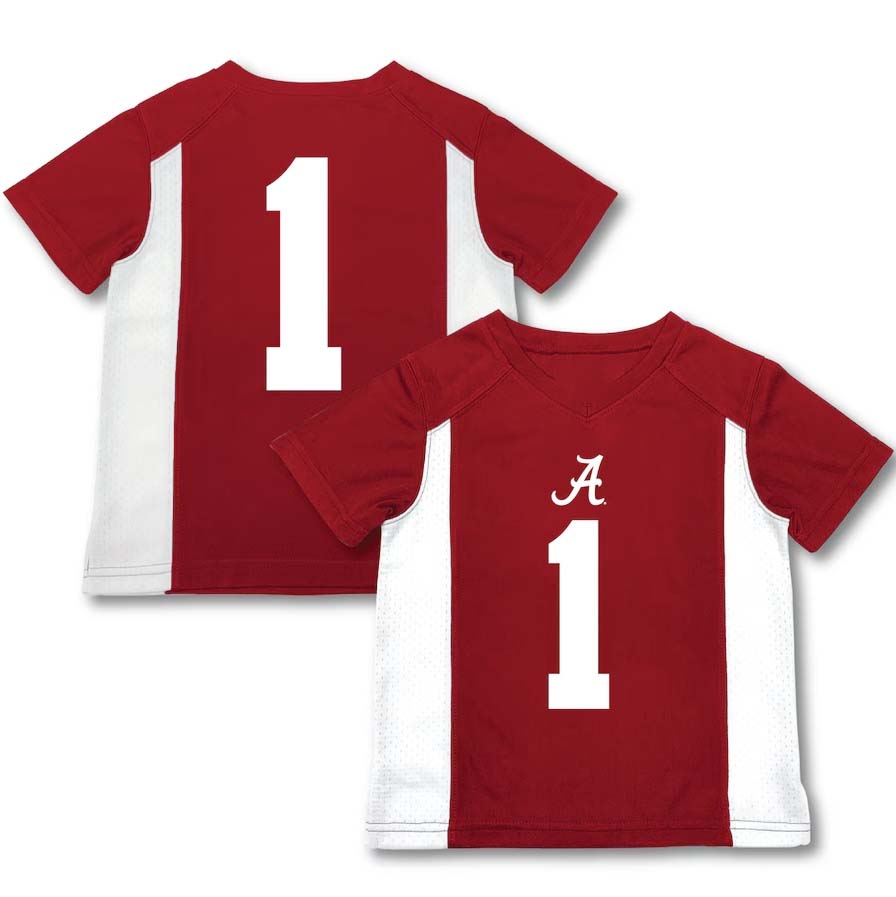 #1 A.Crimson Tide Player Garb Toddler Football Jersey - Crimson Stitched American College Jerseys