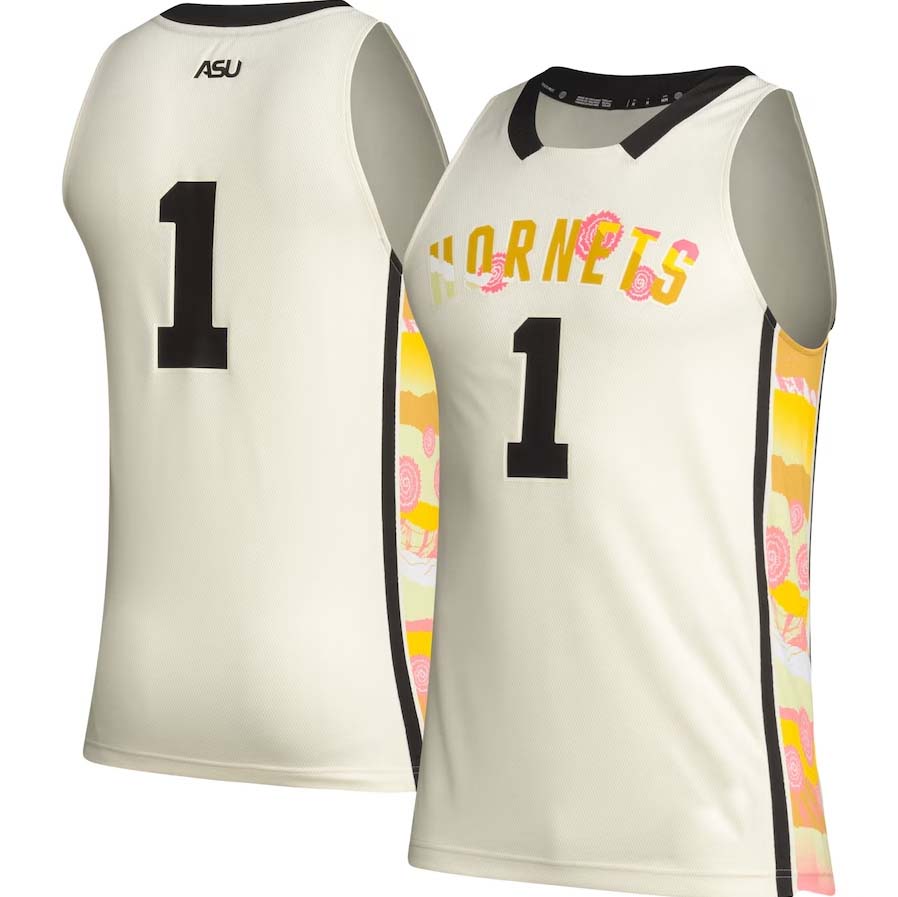 A.State Hornets #1  Player Black Excellence Basketball Jerseys - Khaki Stitched American College Jerseys