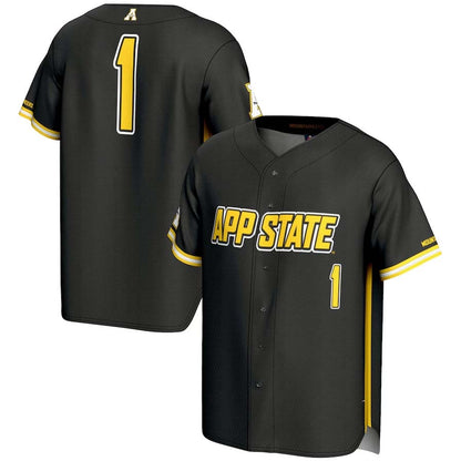 A.State Mountaineers #1 Player Lightweight Baseball Fashion Jersey - Black Stitched American College Jerseys