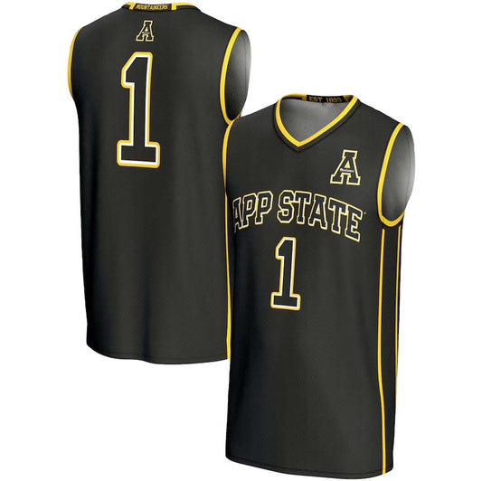 A.State Mountaineers #1 Player Lightweight Basketball Jersey - Black Stitched American College Jerseys