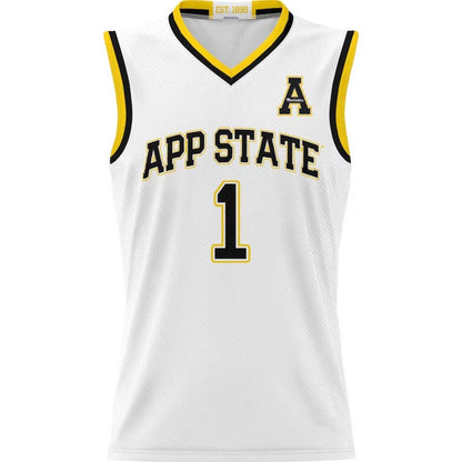 A.State Mountaineers #1 Player Lightweight Basketball Jerseys - White Stitched American College Jerseys