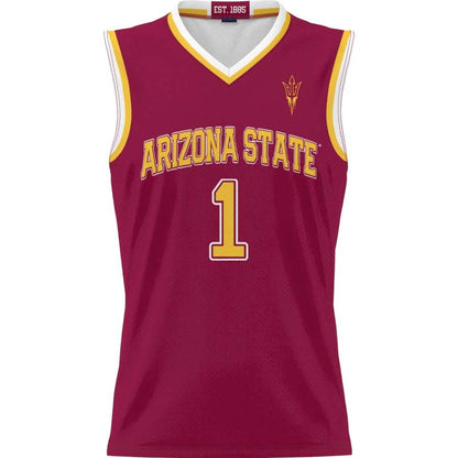 A.State Sun Devils #1 Player Lightweight Basketball Jersey - Maroon Stitched American College Jerseys