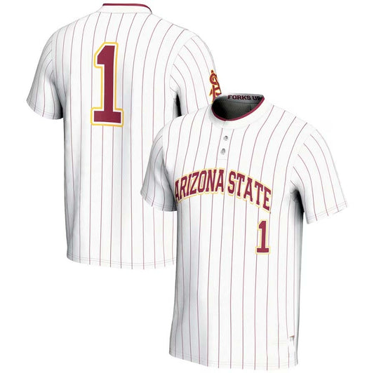 A.State Sun Devils #1 Player Lightweight Softball Jersey - White Stitched American College Jerseys