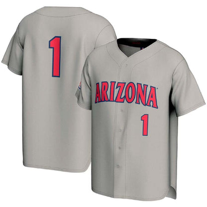 A.Wildcats #1 Player Lightweight Fashion Baseball Jerseys - Gray Stitched American College Jerseys