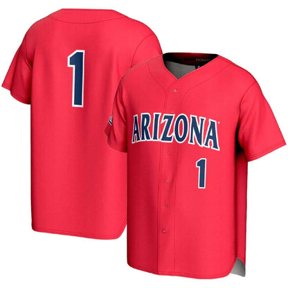 A.Wildcats #1 Player Lightweight Baseball Fashion Jerseys - Red Stitched American College Jerseys