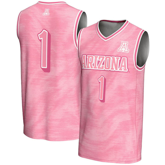 A.Wildcats #1 Player Unisex Lightweight Basketball Fashion Jerseys - Pink Stitched American College Jerseys