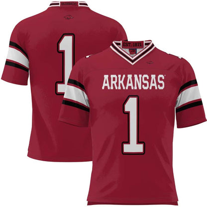 A.Razorbacks #1 Player Football Jersey - Cardinal Stitched American College Jerseys