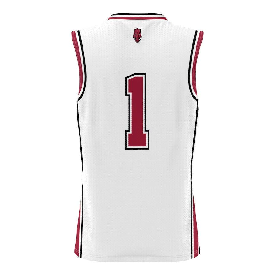 A.Razorbacks #1 Player Lightweight Basketball Jersey - White Stitched American College Jerseys