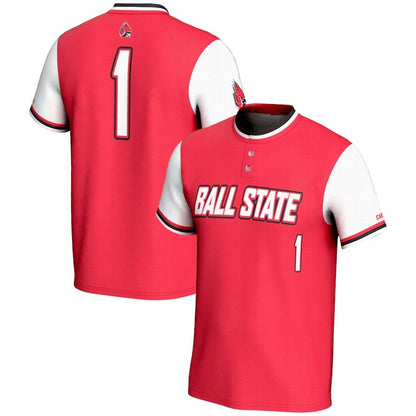 B.State Cardinals #1 Player Lightweight Softball Jersey - Red Stitched American College Jerseys